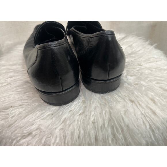 Blk Florsheim Como Loafers Oxford Dress Shoes Leather Slip ons, Mens Sz 9E main image 8
